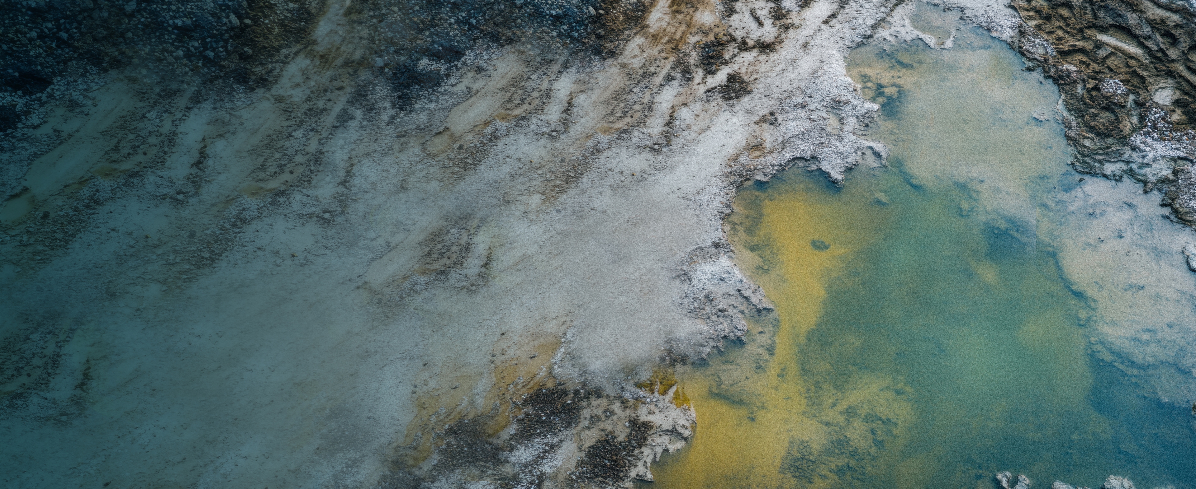Mining landscape with water and mud